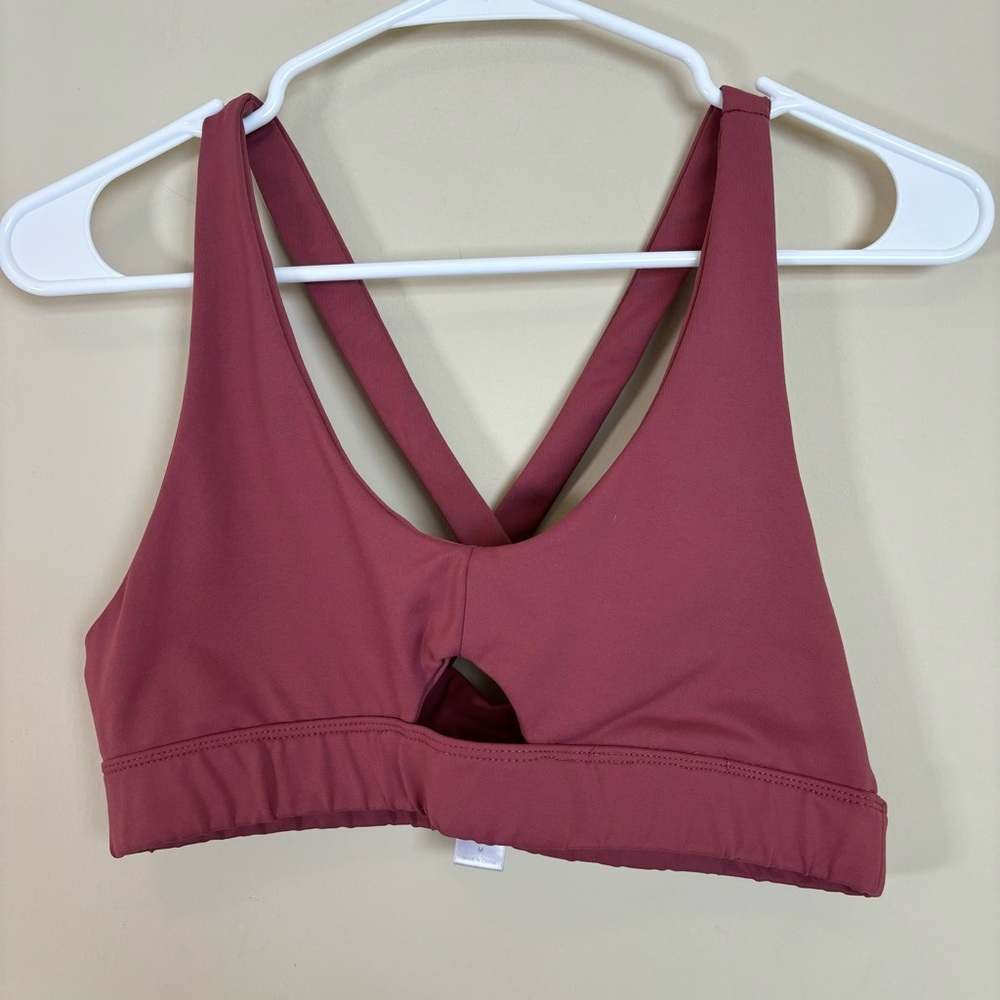 Justfab v-neck cut out‎ bra women’s mauve medium